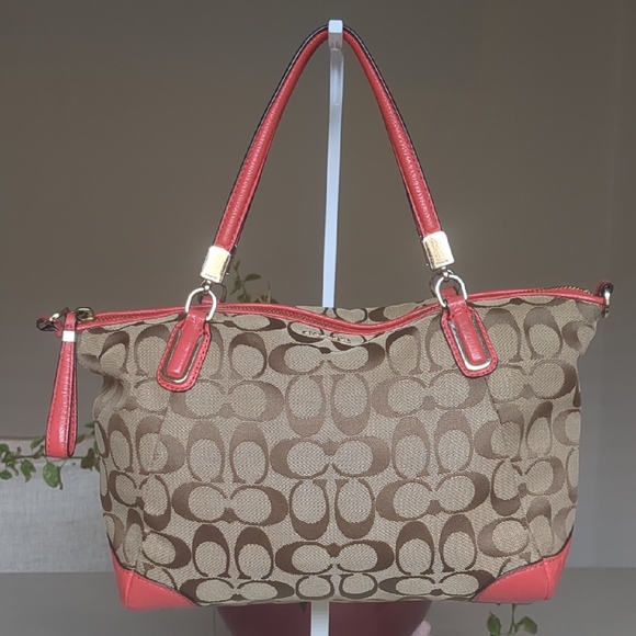 Coach Handbags - Coach signature brown/red  bag
